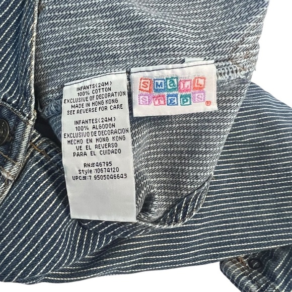 Vintage Small Steps Railroad Stripe Overalls – 24M | T is for Trucks - Picture 7 of 8